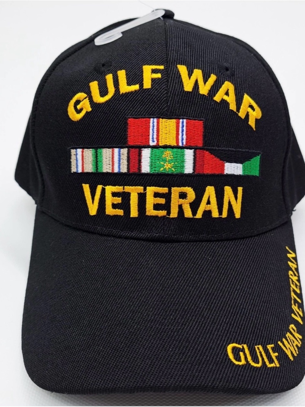 Gulf War Veteran Men's Ball Cap Hat Black Embroidered Acrylic
